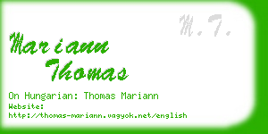 mariann thomas business card